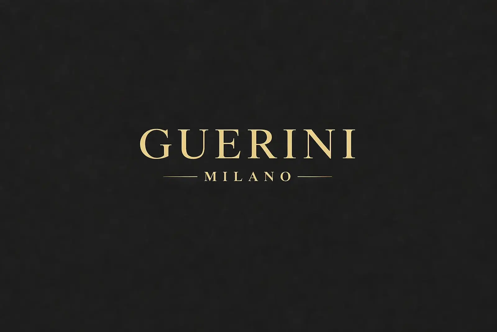 Scena di marca Guerini su fondo scuro materico con wordmark